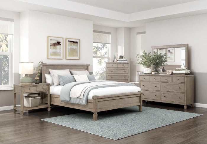 Homelegance 1316-4PC 4 pc Marceline grey oak finish wood canopy style queen bedroom set