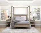 Homelegance 1316-4PC 4 pc Marceline grey oak finish wood canopy style queen bedroom set