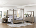 Homelegance 1316-4PC 4 pc Marceline grey oak finish wood canopy style queen bedroom set