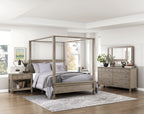 Homelegance 1316-4PC 4 pc Marceline grey oak finish wood canopy style queen bedroom set