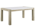 1321T-6PC 6 pc Hazel natural finish wood white center top dining table set