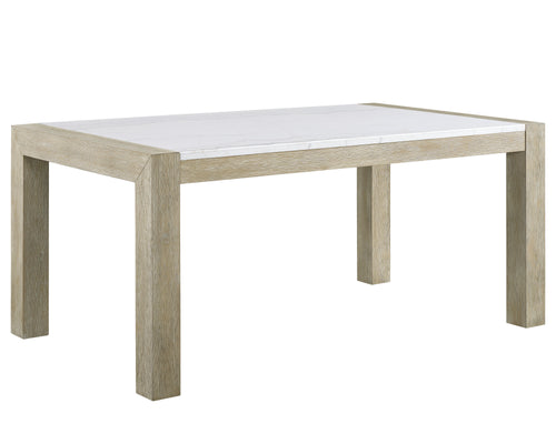 1321T-6PC 6 pc Hazel natural finish wood white center top dining table set