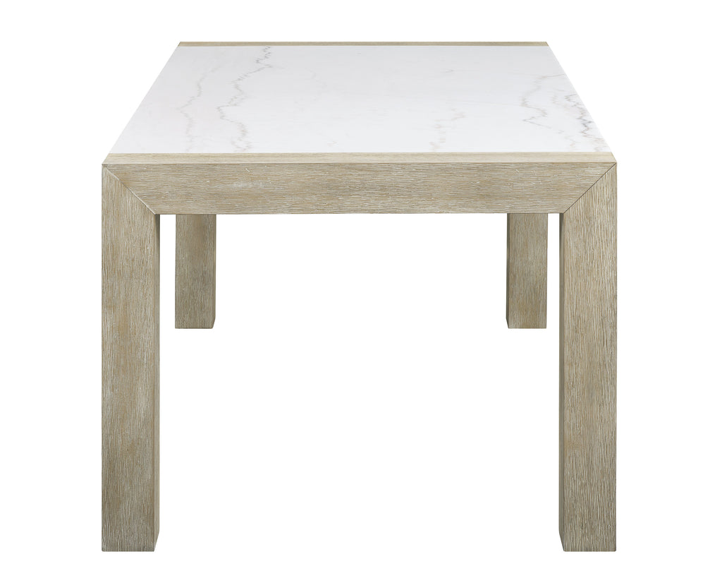 1321T-6PC 6 pc Hazel natural finish wood white center top dining table set