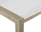 1321T-6PC 6 pc Hazel natural finish wood white center top dining table set