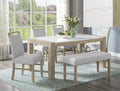 1321T-6PC 6 pc Hazel natural finish wood white center top dining table set