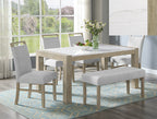 1321T-6PC 6 pc Hazel natural finish wood white center top dining table set