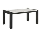 1322T-6PC 6 pc Jules dark finish wood faux marble center top dining table set