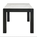 1322T-6PC 6 pc Jules dark finish wood faux marble center top dining table set