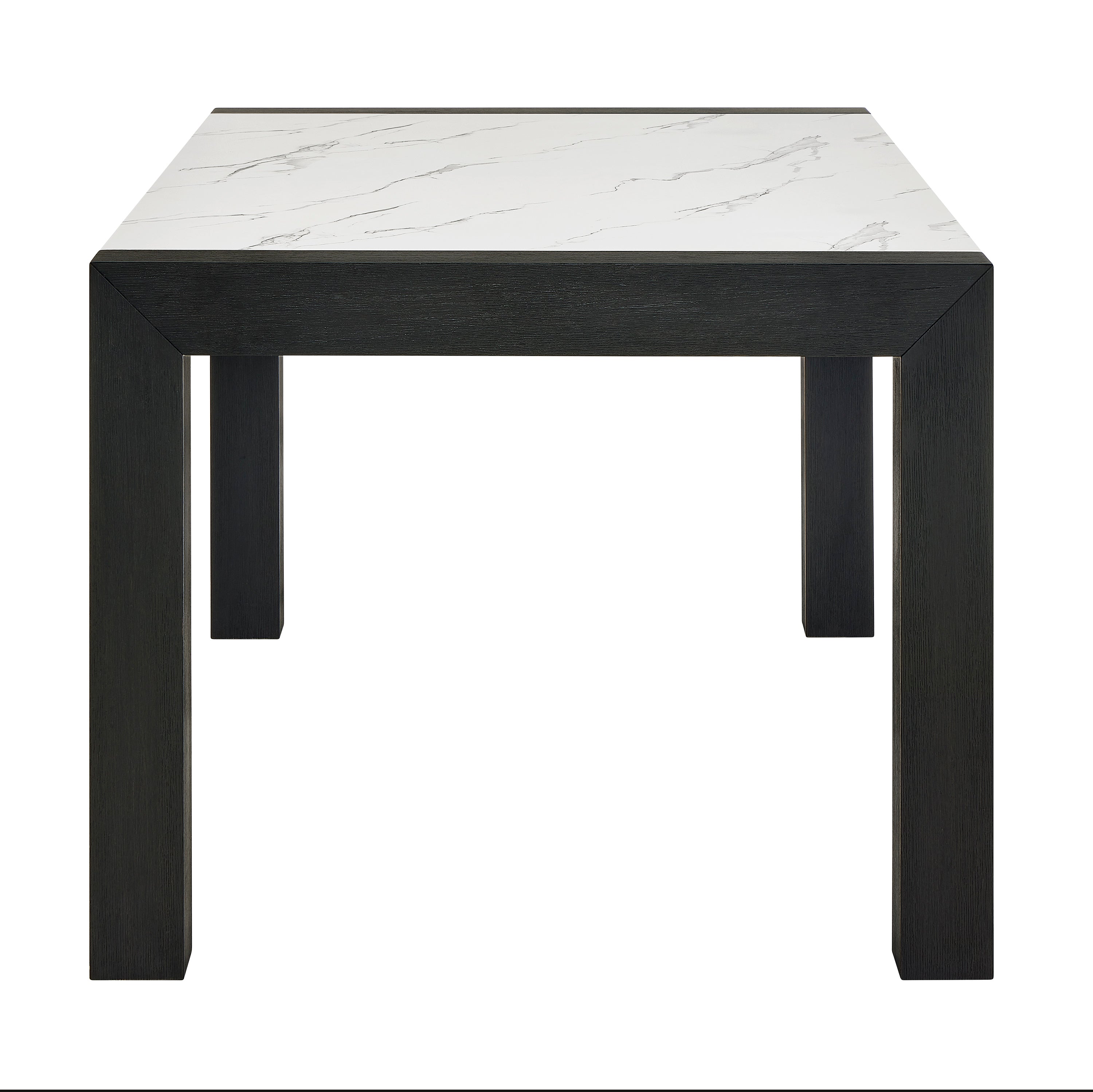 1322T-6PC 6 pc Jules dark finish wood faux marble center top dining table set