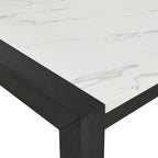 1322T-6PC 6 pc Jules dark finish wood faux marble center top dining table set