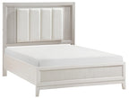 Homelegance 1326-4PC 4 pc Florence antique white finish wood LED accent lighted headboard queen bedroom set