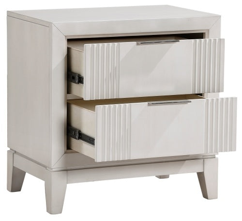 Homelegance 1326-4PC 4 pc Florence antique white finish wood LED accent lighted headboard queen bedroom set