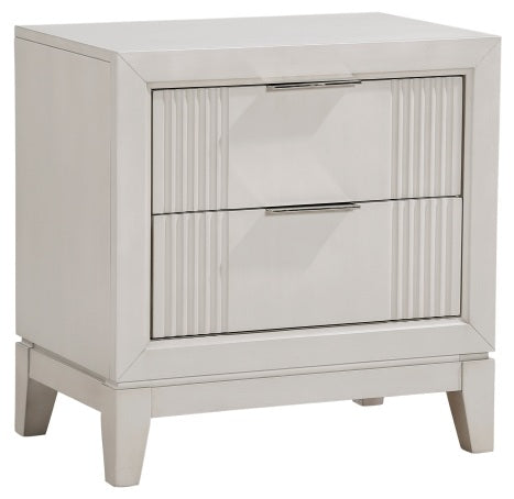 Homelegance 1326-4PC 4 pc Florence antique white finish wood LED accent lighted headboard queen bedroom set