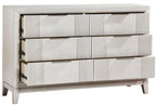 Homelegance 1326-4PC 4 pc Florence antique white finish wood LED accent lighted headboard queen bedroom set