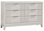 Homelegance 1326-4PC 4 pc Florence antique white finish wood LED accent lighted headboard queen bedroom set