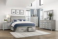 Homelegance 1337-4PC 4 pc Willowbrook light grey finish wood queen bedroom set with underbed drawers