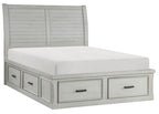 Homelegance 1337-4PC 4 pc Willowbrook light grey finish wood queen bedroom set with underbed drawers