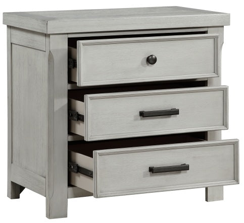 Homelegance 1337-4PC 4 pc Willowbrook light grey finish wood queen bedroom set with underbed drawers