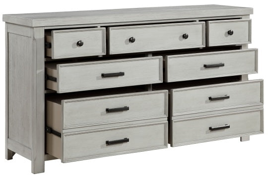 Homelegance 1337-4PC 4 pc Willowbrook light grey finish wood queen bedroom set with underbed drawers