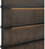 Homelegance 1343-4PC 4 pc Acworth black and brownish grey finish wood LED accent lighted headboard queen bedroom set