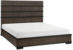 Homelegance 1343-4PC 4 pc Acworth black and brownish grey finish wood LED accent lighted headboard queen bedroom set