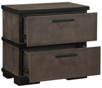 Homelegance 1343-4PC 4 pc Acworth black and brownish grey finish wood LED accent lighted headboard queen bedroom set