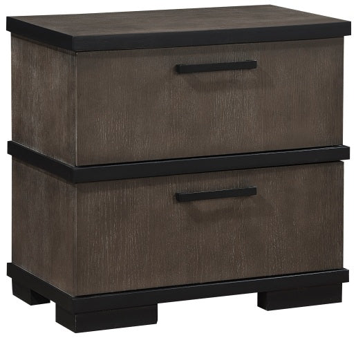 Homelegance 1343-4PC 4 pc Acworth black and brownish grey finish wood LED accent lighted headboard queen bedroom set