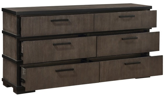 Homelegance 1343-4PC 4 pc Acworth black and brownish grey finish wood LED accent lighted headboard queen bedroom set