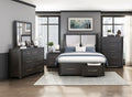 Homelegance 1381-4PC 4 pc Gilbert charcoal finish wood queen bedroom set with underbed drawers