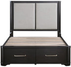 Homelegance 1381-4PC 4 pc Gilbert charcoal finish wood queen bedroom set with underbed drawers