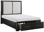 Homelegance 1381-4PC 4 pc Gilbert charcoal finish wood queen bedroom set with underbed drawers