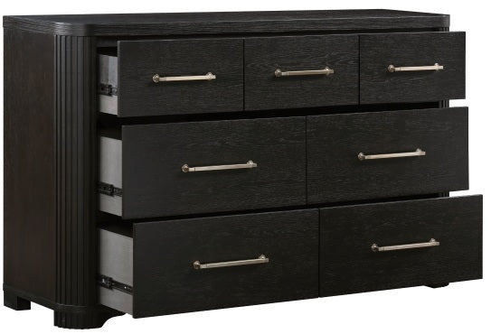 Homelegance 1381-4PC 4 pc Gilbert charcoal finish wood queen bedroom set with underbed drawers