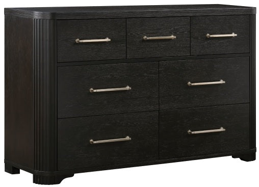 Homelegance 1381-4PC 4 pc Gilbert charcoal finish wood queen bedroom set with underbed drawers
