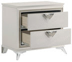 Homelegance 1383-4PC 4 pc Audra white and gold finish wood LED accent lighted headboard queen bedroom set
