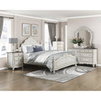 Homelegance Cinderella Antique White & Grey Rub-Through Finish Wood Queen 4 Pc Bed Poster Set – 1386NW-4PC