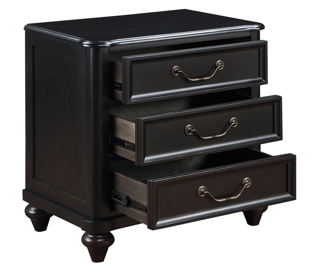Homelegance 1420-4PC 4 pc Herman charcoal brown finish wood sleigh style queen bedroom set footboard drawers