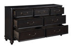 Homelegance 1420-4PC 4 pc Herman charcoal brown finish wood sleigh style queen bedroom set footboard drawers