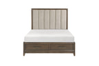 Homelegance 1422-4PC 4 pc Herman wire brushed dark charcoal finish wood queen platform bedroom set footboard drawers