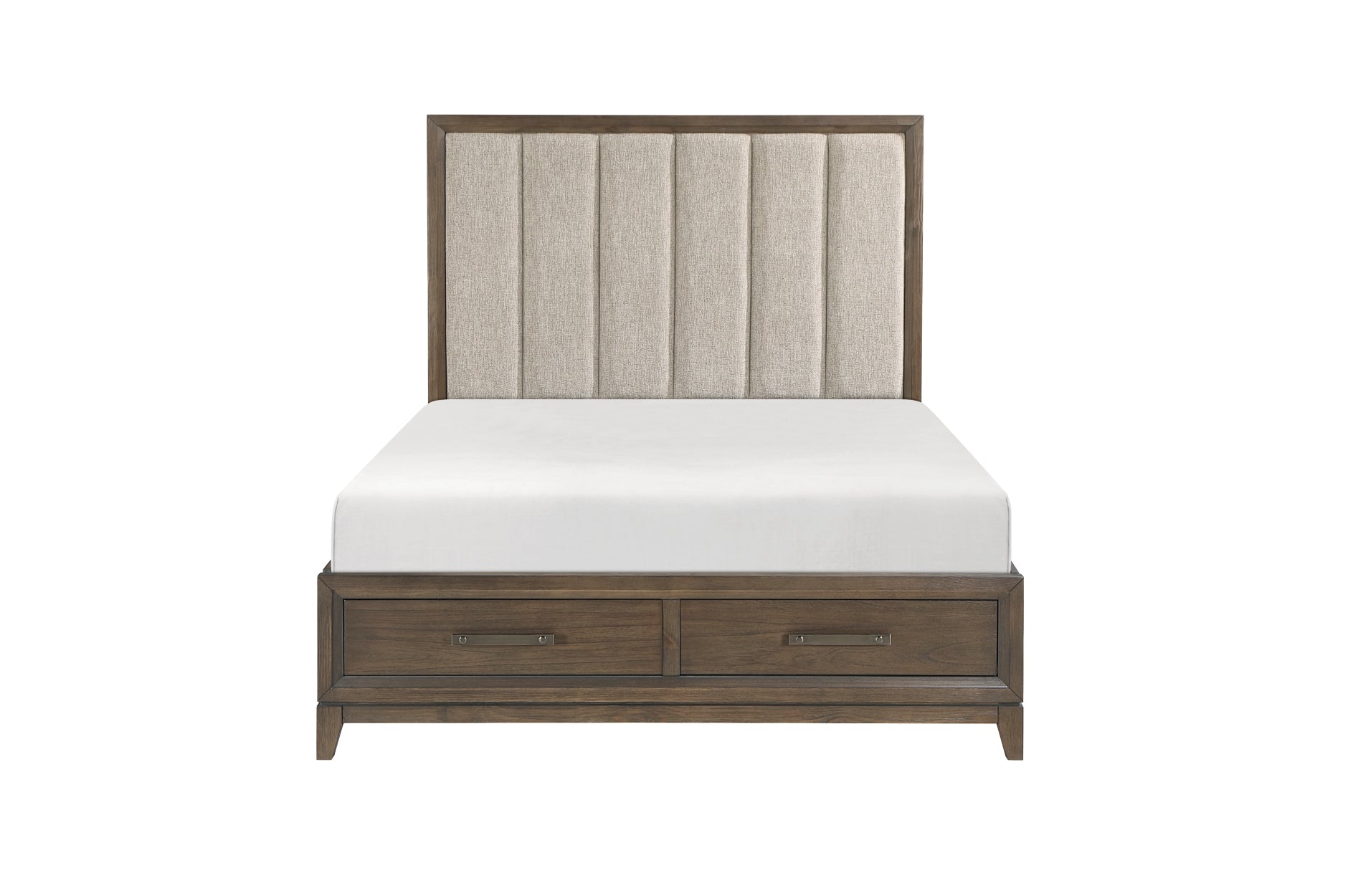 Homelegance 1422-4PC 4 pc Herman wire brushed dark charcoal finish wood queen platform bedroom set footboard drawers