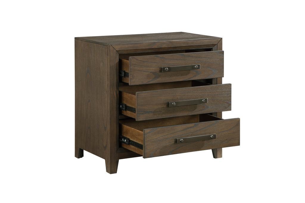 Homelegance 1422-4PC 4 pc Herman wire brushed dark charcoal finish wood queen platform bedroom set footboard drawers