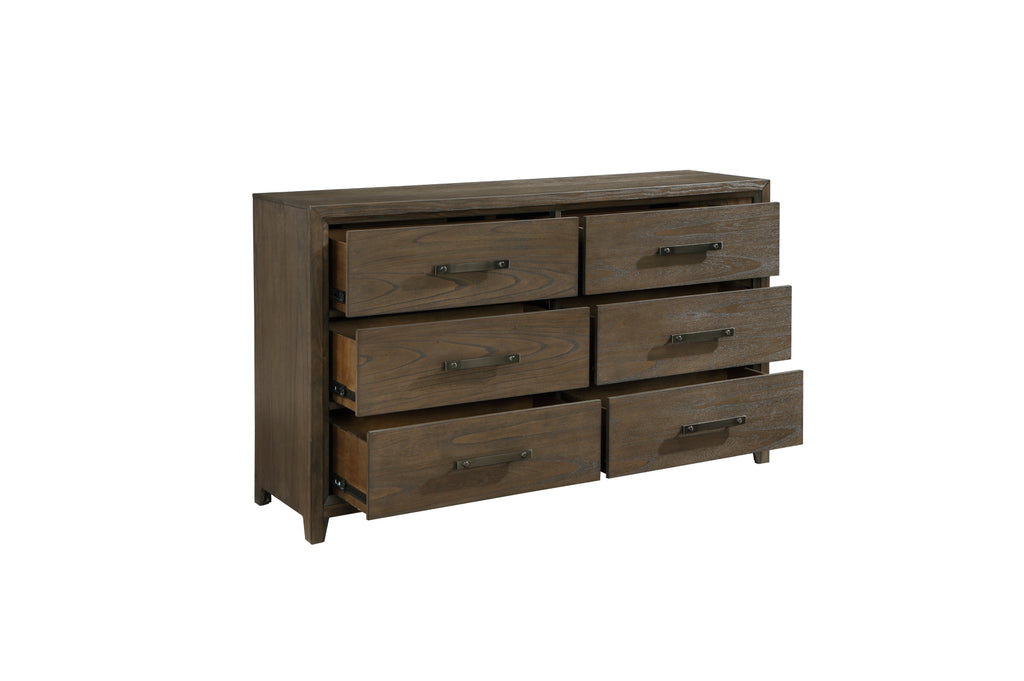 Homelegance 1422-4PC 4 pc Herman wire brushed dark charcoal finish wood queen platform bedroom set footboard drawers