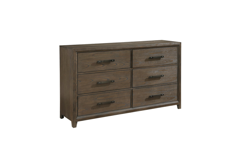 Homelegance 1422-4PC 4 pc Herman wire brushed dark charcoal finish wood queen platform bedroom set footboard drawers
