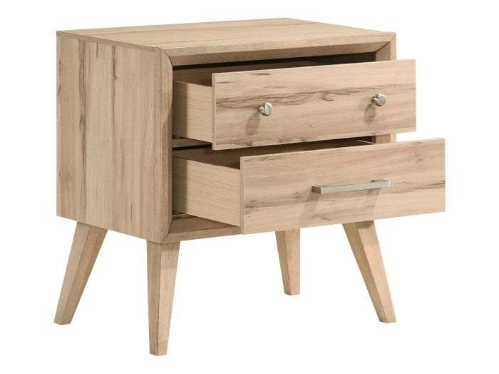 Homelegance 1444-4PC 4 pc Marrin natural oak finish wood mid century modern queen bedroom set