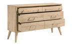 Homelegance 1444-4PC 4 pc Marrin natural oak finish wood mid century modern queen bedroom set