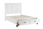 Homelegance 1450WH-4PC 4 pc Garrestoon white finish wood paneled queen bedroom set
