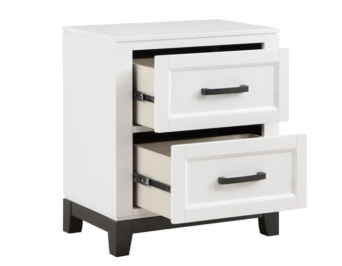 Homelegance 1450WH-4PC 4 pc Garrestoon white finish wood paneled queen bedroom set