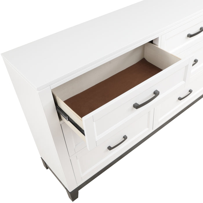 Homelegance 1450WH-4PC 4 pc Garrestoon white finish wood paneled queen bedroom set