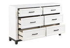 Homelegance 1450WH-4PC 4 pc Garrestoon white finish wood paneled queen bedroom set