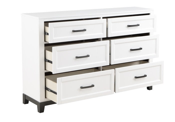 Homelegance 1450WH-4PC 4 pc Garrestoon white finish wood paneled queen bedroom set