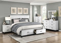 Homelegance 1450WH-4PC 4 pc Garrestoon white finish wood paneled queen bedroom set